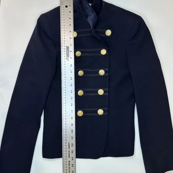 Jones New York Navy Wool double breasted military inspired blazer.  SZ 10 EUC! - Picture 7 of 13